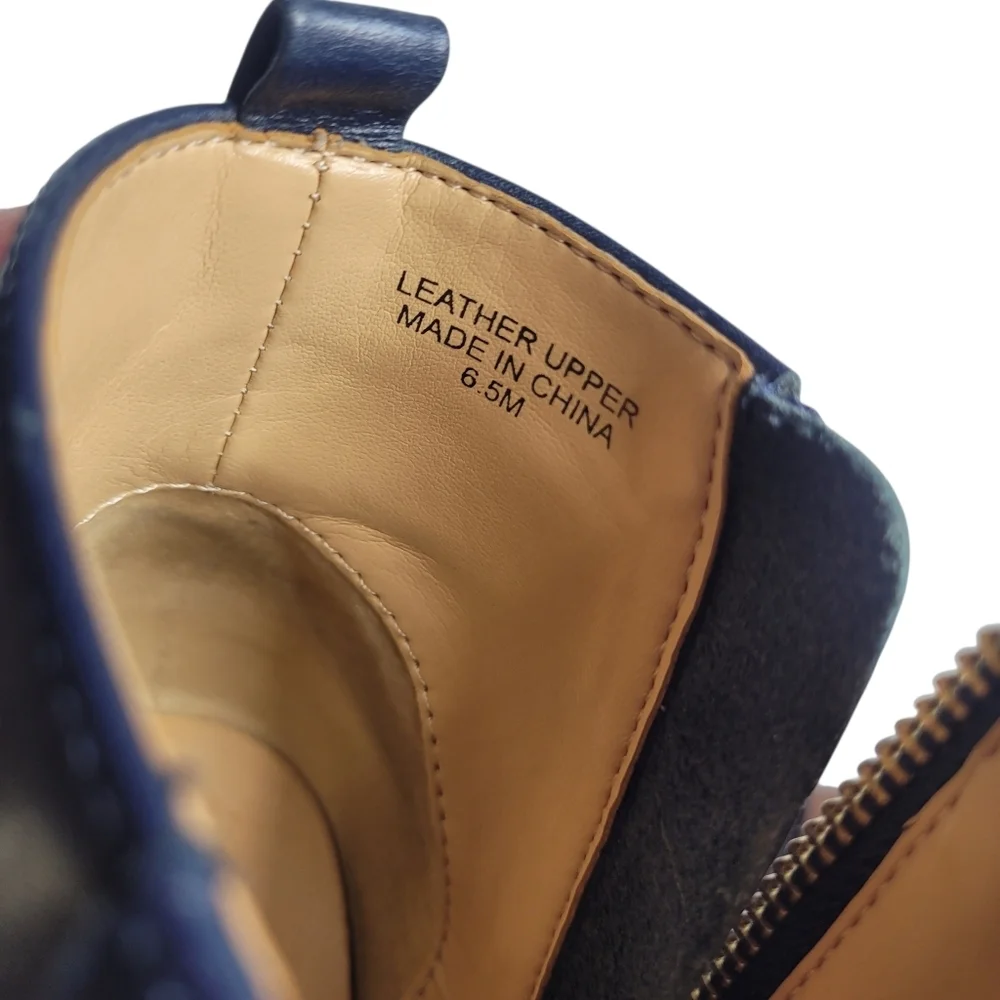 Talbots Navy Ankle Healed Boots Size 6.5